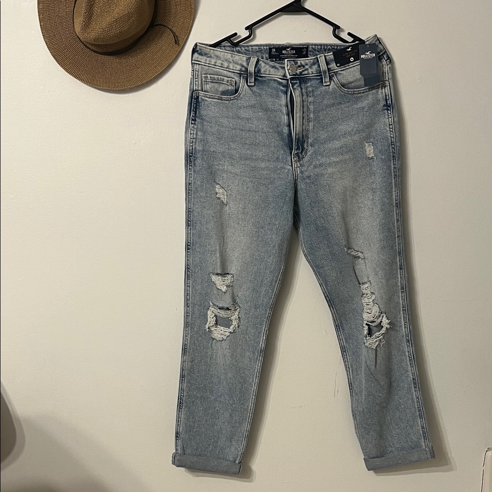 Hollister Light Blue Distressed Boyfriend Jeans